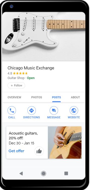 google my business digital channel example